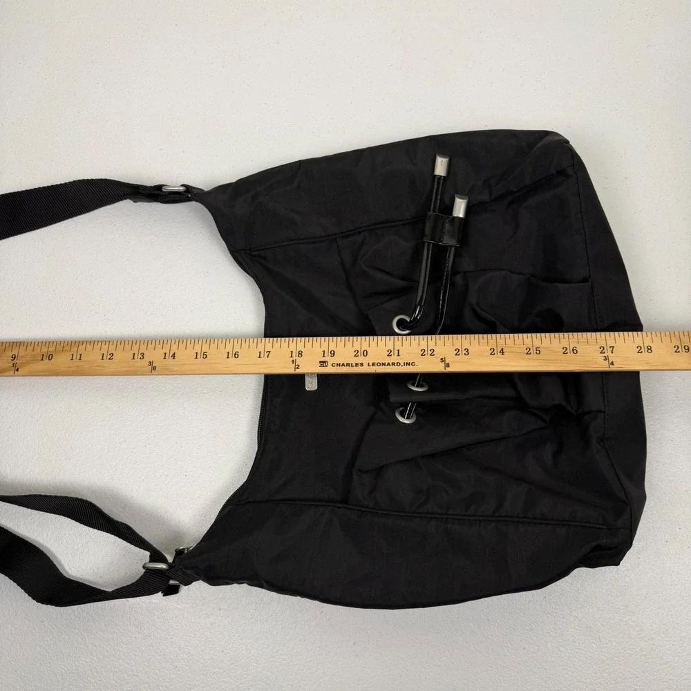 Baggallini Black‎ Nylon Crossbody Bag Hobo Shoulder Messenger Travel Purse